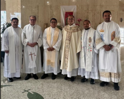 Milwaukee-Priests-July-2024-L-R-Jaime Charuc, Fabian Rodas, Carlos Gonzalez, Erick Cassiano, Alejandro Umul and Milton Herrera