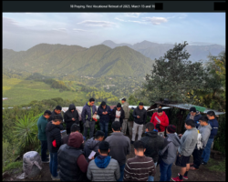 Praying. First Vocational Retreat of 2025, March 15 and 16