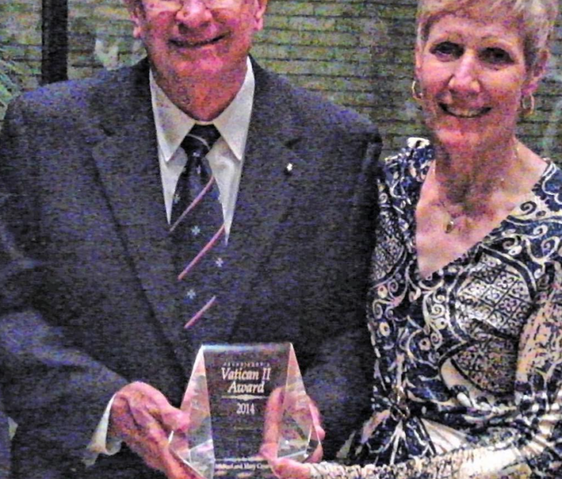Mike & Mary Cesarz received the Vatican II award in 2014 for their superior leadership work with the fraternity from 1985 - 2025