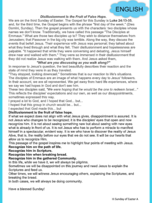 ENGLISH III Sunday of Easter A 4-19-26
