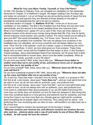 6-28-26 ENGLISH SA & SH XIII Sunday A Ordinary Time 6-28-26