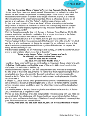 7-5-26 ENGLISH XIV Sunday A Ordinary Time 2026